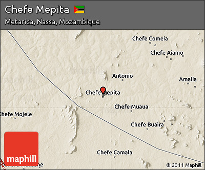 Shaded Relief Map of Chefe Mepita