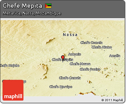 Physical Panoramic Map of Chefe Mepita