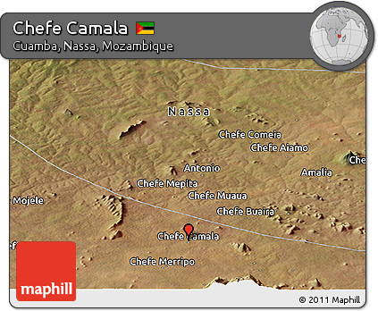 Satellite Panoramic Map of Chefe Camala