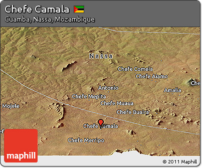 Satellite Panoramic Map of Chefe Camala