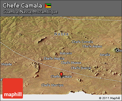 Satellite Panoramic Map of Chefe Camala