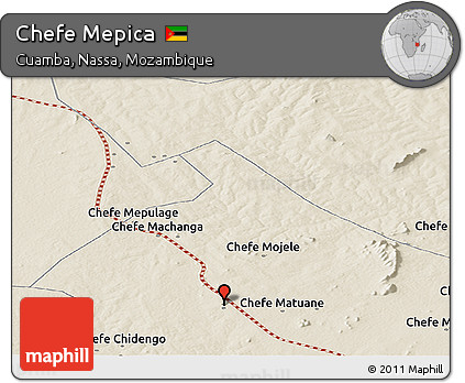 Shaded Relief Panoramic Map of Chefe Mepica