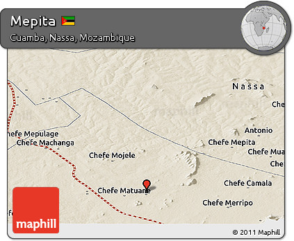 Shaded Relief Panoramic Map of Mepita