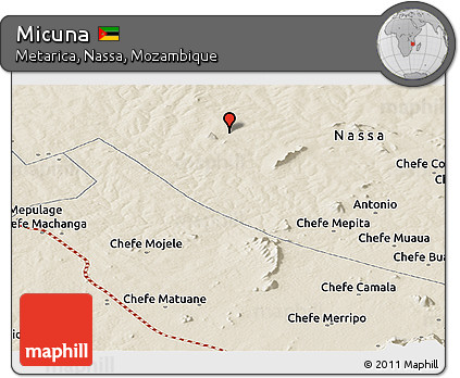 Shaded Relief Panoramic Map of Micuna