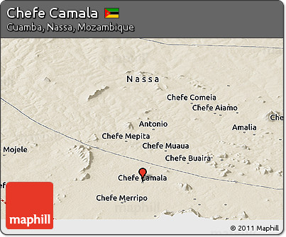 Shaded Relief Panoramic Map of Chefe Camala