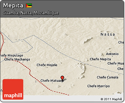 Shaded Relief Panoramic Map of Mepita