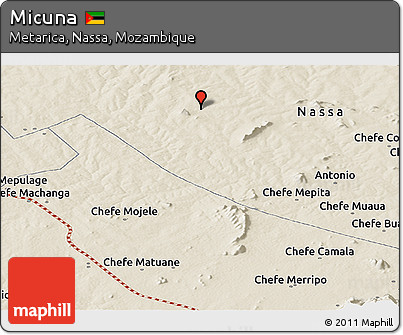 Shaded Relief Panoramic Map of Micuna