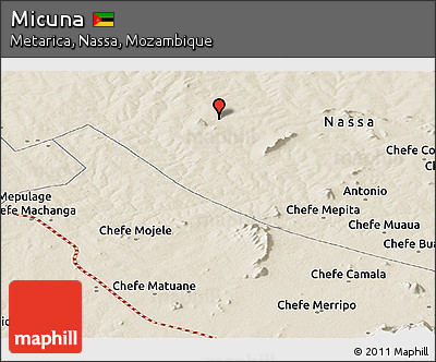 Shaded Relief Panoramic Map of Micuna