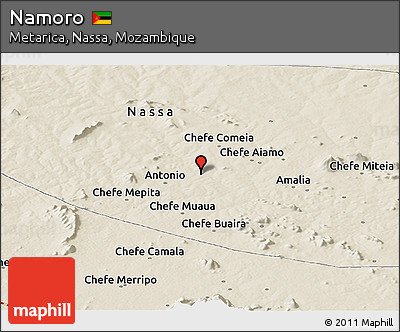 Shaded Relief Panoramic Map of Namoro