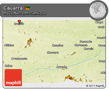 Physical Panoramic Map of Cauarra