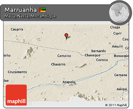 Shaded Relief Panoramic Map of Marruanha