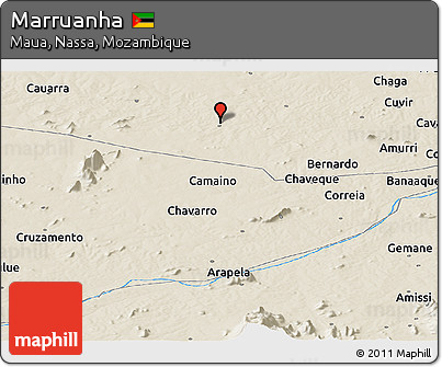 Shaded Relief Panoramic Map of Marruanha