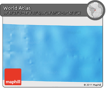 Shaded Relief 3D Map of the Area around 14° 26' 6" S, 38° 10' 29" W