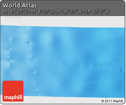 Shaded Relief 3D Map of the Area around 14° 26' 6" S, 38° 10' 29" W