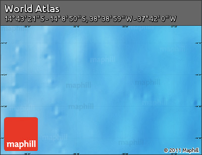 Physical Map of the Area around 14° 26' 6" S, 38° 10' 29" W