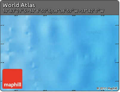 Physical Map of the Area around 14° 26' 6" S, 38° 10' 29" W
