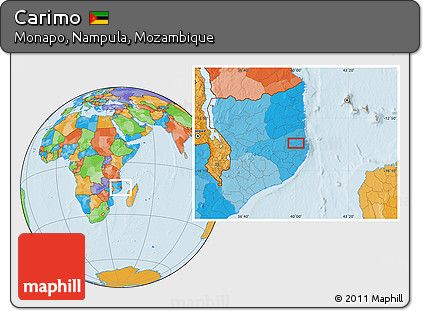 Political Location Map of Carimo