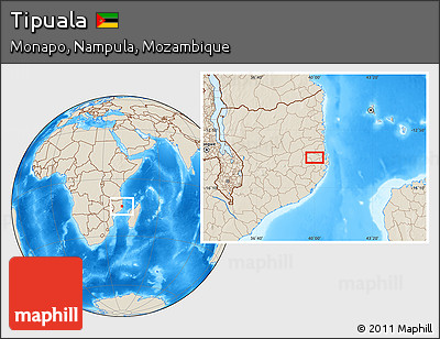 Shaded Relief Location Map of Tipuala