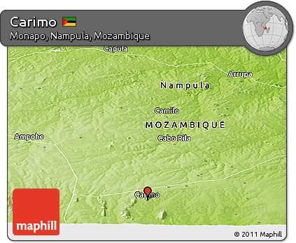 Physical Panoramic Map of Carimo