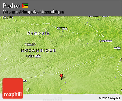 Physical Panoramic Map of Pedro