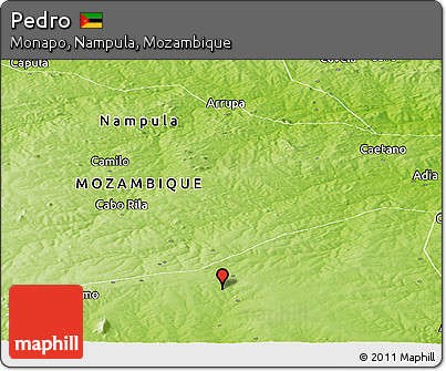 Physical Panoramic Map of Pedro