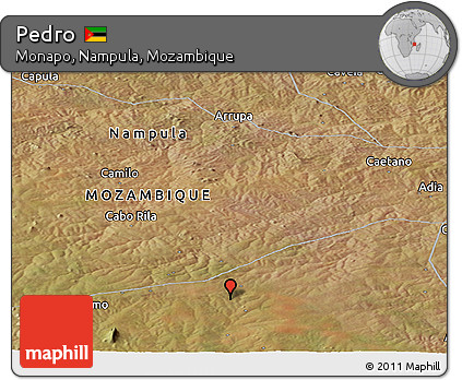 Satellite Panoramic Map of Pedro