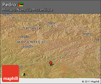 Satellite Panoramic Map of Pedro