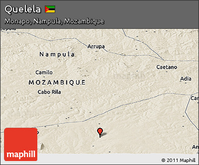 Shaded Relief Panoramic Map of Quelela