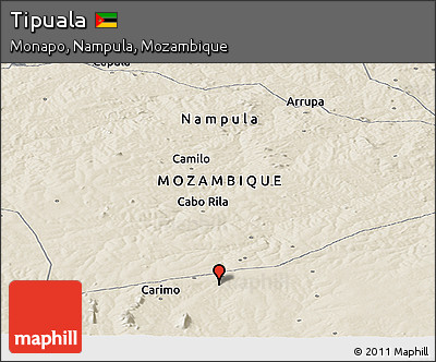 Shaded Relief Panoramic Map of Tipuala