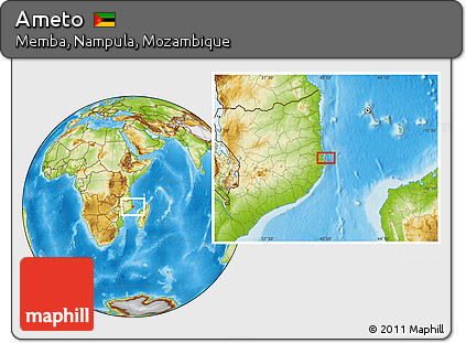 Physical Location Map of Ameto
