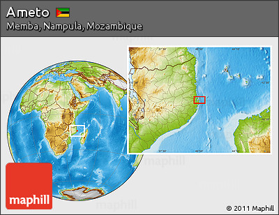 Physical Location Map of Ameto