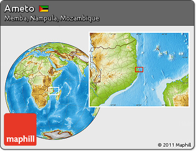 Physical Location Map of Ameto