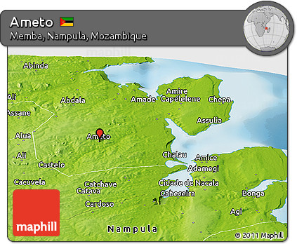 Physical Panoramic Map of Ameto