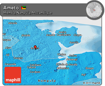 Political Panoramic Map of Ameto