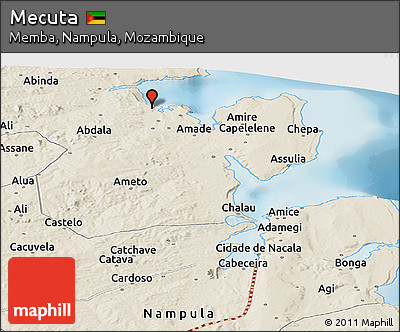 Shaded Relief Panoramic Map of Mecuta