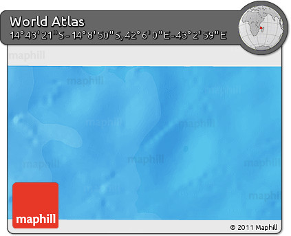Political 3D Map of the Area around 14° 26' 6" S, 42° 34' 30" E