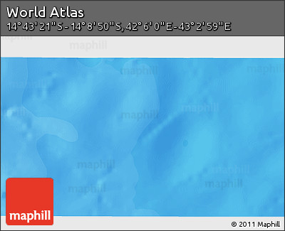 Political 3D Map of the Area around 14° 26' 6" S, 42° 34' 30" E