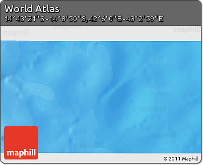 Political 3D Map of the Area around 14° 26' 6" S, 42° 34' 30" E
