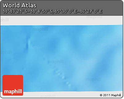 Shaded Relief 3D Map of the Area around 14° 26' 6" S, 45° 58' 30" E