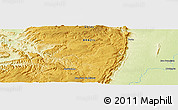 Physical Panoramic Map of the area around 14° 26' 6" S, 47° 31' 29" W