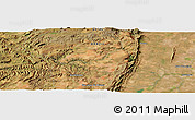 Satellite Panoramic Map of the area around 14° 26' 6" S, 47° 31' 29" W