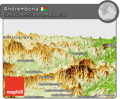 Physical Panoramic Map of Andrembona