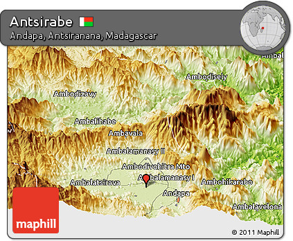 Physical Panoramic Map of Antsirabe