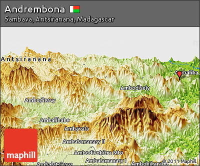 Physical Panoramic Map of Andrembona