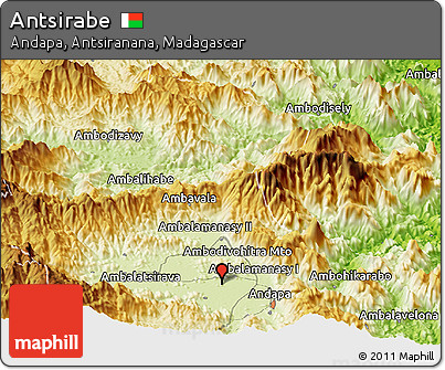 Physical Panoramic Map of Antsirabe