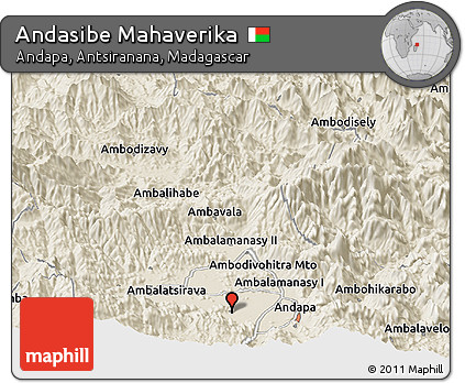 Shaded Relief Panoramic Map of Andasibe Mahaverika