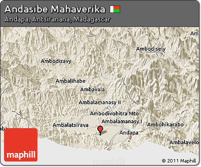 Shaded Relief Panoramic Map of Andasibe Mahaverika