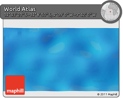 Shaded Relief 3D Map of the Area around 14° 26' 6" S, 4° 10' 30" W
