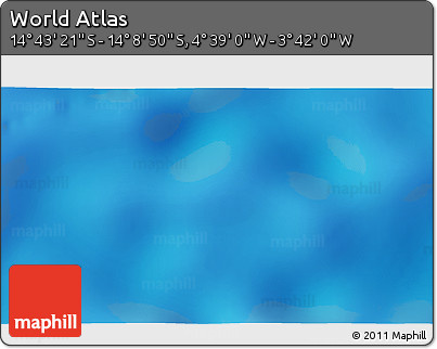 Shaded Relief 3D Map of the Area around 14° 26' 6" S, 4° 10' 30" W