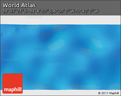 Shaded Relief 3D Map of the Area around 14° 26' 6" S, 4° 10' 30" W